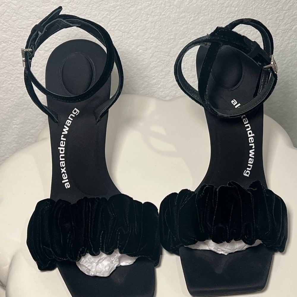 Alexander Wang Julie Scrunchie Strap Velvet Sandals